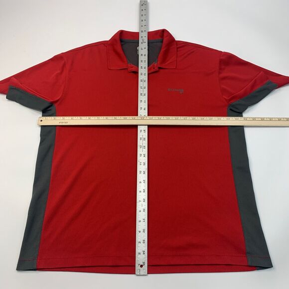 Columbia Polo Shirt Mens L Large Red Columbia Grt Omni Dry Short Sleeve Golf - Picture 5 of 11
